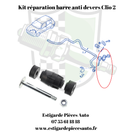 Kit réparation barre anti devers Clio 2