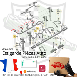 Raccord de retour de fuite d'injecteur en plastique ( L )