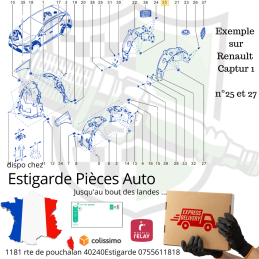 AGRAFE DE PARE BOUE NISSAN - RENAULT