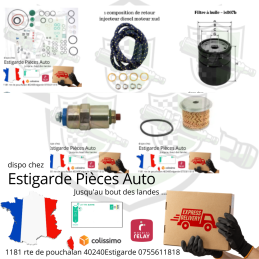 Pack Kit joint pompe a injection , électrovanne , tuyau retour injecteur ,  filtre à huile et filtre à carburant