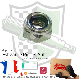 Écrou frein –DIN985 M10x1.50 Ecrou hexagonal autobloquant à bague nylon