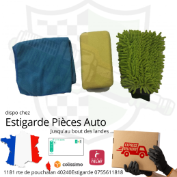 Kit nettoyage 3 pieces  pour le nettoyage intérieur et extérieur du véhicule: