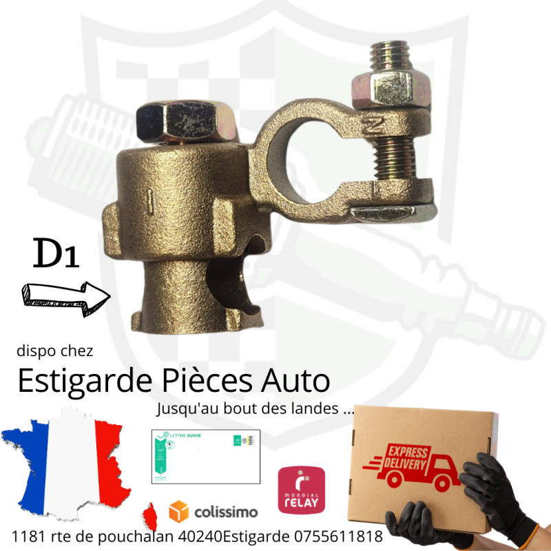 Cosse de batterie - negative PL/TP 95mm² Pour câble Ø 16 mm double serrage