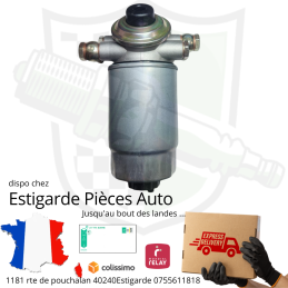 Kit Tête complète pour filtre à gasoil Bosch à visser , filtre , joints et raccords durite 8