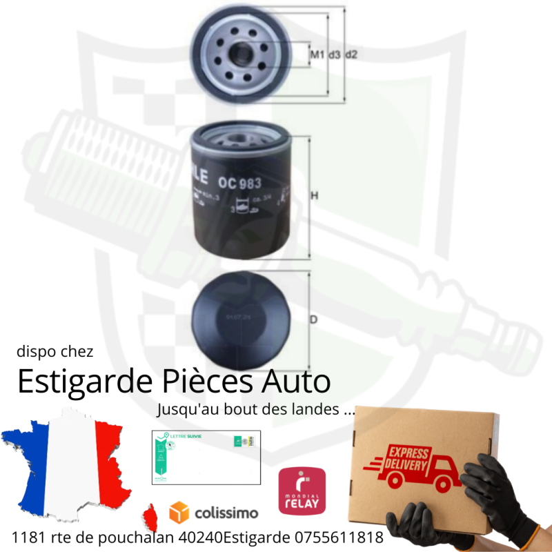 Filtre à huile KNECHT FILTER OC 983