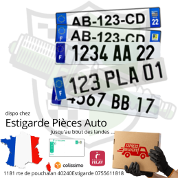 Plaque immatriculation alu plastifiée personnalisable