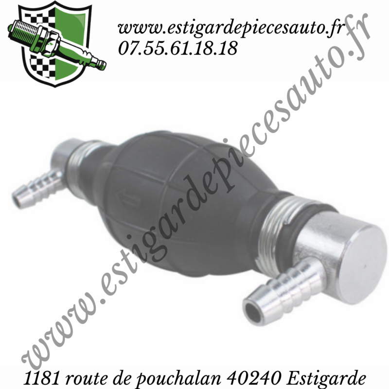 Poire/Pompette amorçage gasoil  8mm/8mm 1Coudé /1Coudé