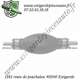 Poire/Pompette amorçage gasoil  10mm/10mm 1droit/1droit
