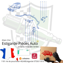 Silent bloc de bout de barre stabilisatrice sur triangle pour Renault Express