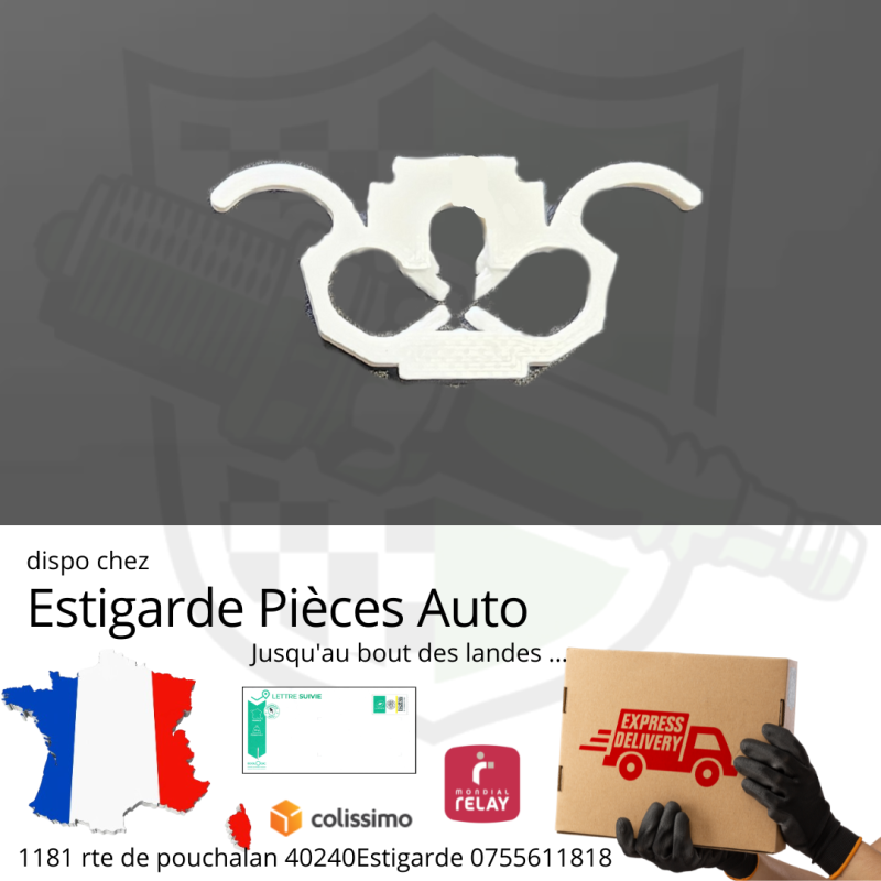 Agrafe bandeau capot, aile avant Citroën Visa C15  CLIPS