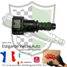 Raccord carburant clip rapide F 10mm/10mm droit