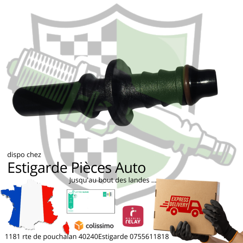 Raccord carburant clip rapide 6.3mm/8mm ( cote durite ) droit