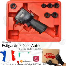 CLE A CHOCS 1/2" ULTRA COURTE COFFRET + 6 DOUILLES