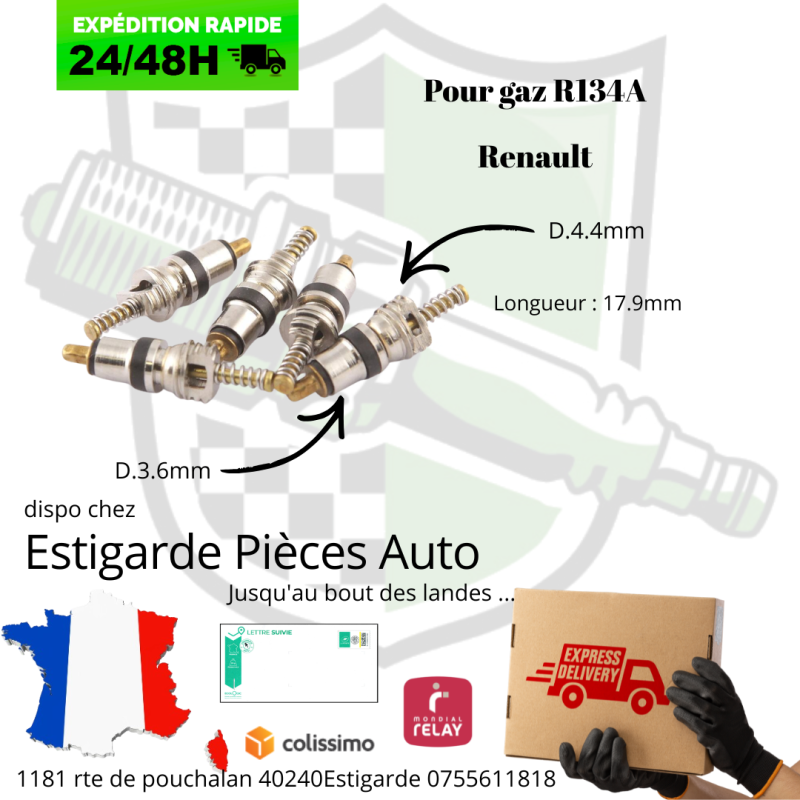obus 18,35x5,1mm renault pour gaz R134a