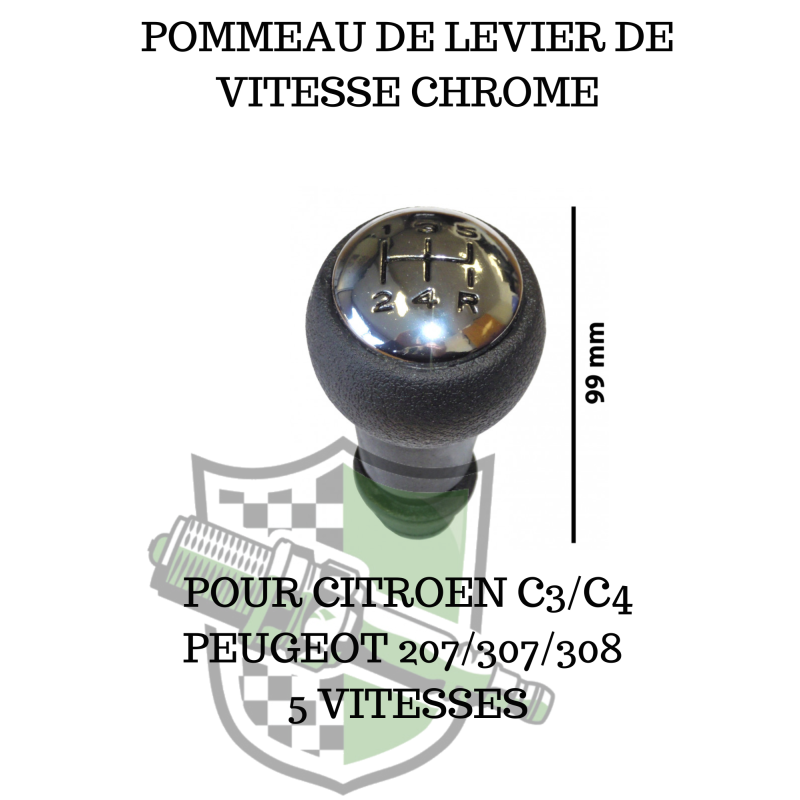 Pommeau de levier de vitesses voiture 5 vitesses pour Peugeot 207