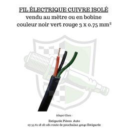 Cable 3 Fils 0.75 mm² isolé...